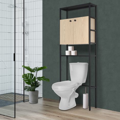 Jamy Toilettenbrückenschrank aus Holz und Metall