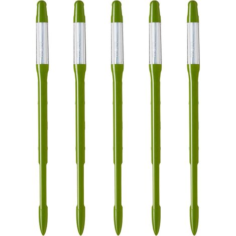 CSPARKV (18×1×1cm)Indicador de riego para plantas (paquete de 5, mediano, verde) - Para todas las plantas, funciona en todos los suelos Diseño minimalista, fácil de usar, sin batería 100% hecho en J (1/4)