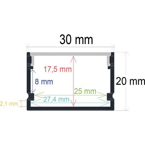 Profilo Led Superficie 30x20mm Opale 2m 163021 (1/3)