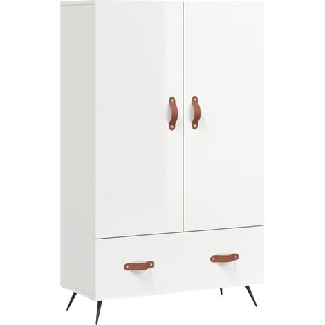 Credenza buffet cassettiera mobile contenitore organizer cucina soggiorno soggiorno lucido 69,5 x 31 x 115 cm pannelli compositi bianco 020032998