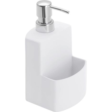 Filiyano-Distributeur de liquide vaisselle avec porte-éponge intégré, Festival, blanc, capacité 380 ml, 10 x 18 x 10 cm (1/5)
