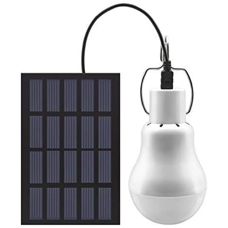 Lampe Solaire Portable à Ampoule LED à énergie Solaire avec Panneau Solaire pour jardin, terrasse, intérieur, extérieur, randonnée, camping, tente, éclairage de pêche