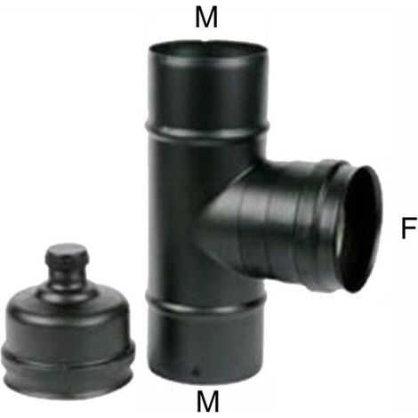 Maral Gomito T Inox 8 Mfm Tappo Nero Pellet 300