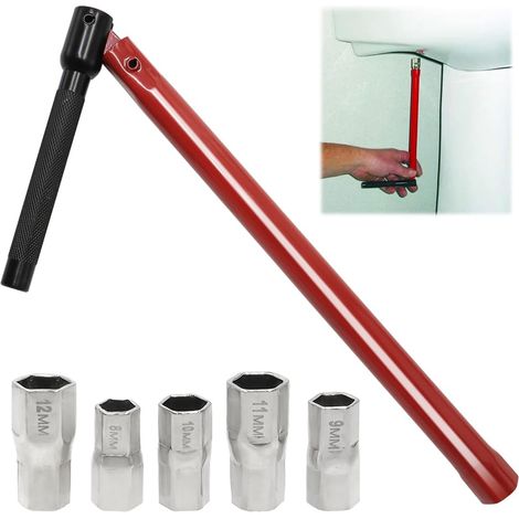 Clé à Robinet Diamètre 13MM Cle pour Robinet Evier avec 8-12MM D'adaptateurs pour L'installation de Robinet Evier (1/5)