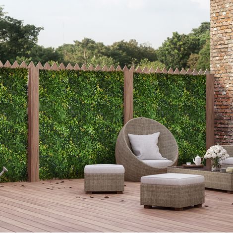 Parete vegetale artificiale 12 pezzi con protezione UV 50x50 cm, verde, OKWISH (1/5)
