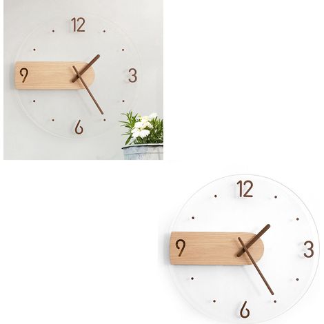 Horloge murale minimaliste et innovante, sans tic-tac, style nordique moderne, idéale pour le salon ou la chambre. (1/5)