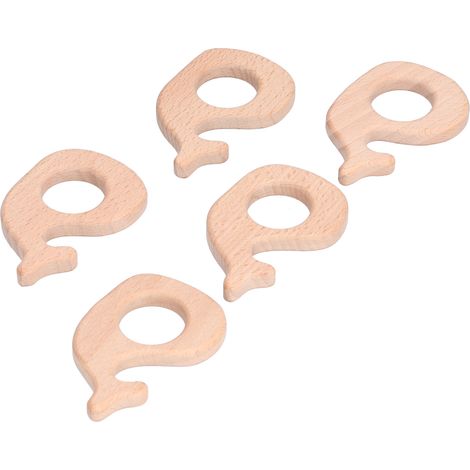 Lot de 5 jouets de dentition en bois bébé hochet forme escargot pendentif DIY collier chaîne sucette (1/5)