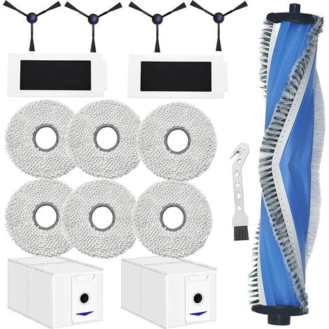 FOREHILL Accessoires pour ECOVACS DEEBOT T30 Pro Omni / T30 Omni Robot aspirateur pice de Rechange, Brosses Rouleau + 6 Chiffon + 2 Sac poussire + 4 brosses latrales + 2 filtres (1/5)