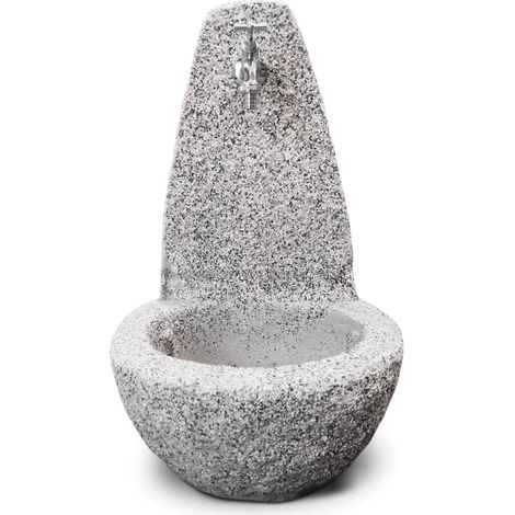 Fontana da Giardino Senza Rubinetto in Cemento Granulato di Marmo Cuneo Bianco/Nero