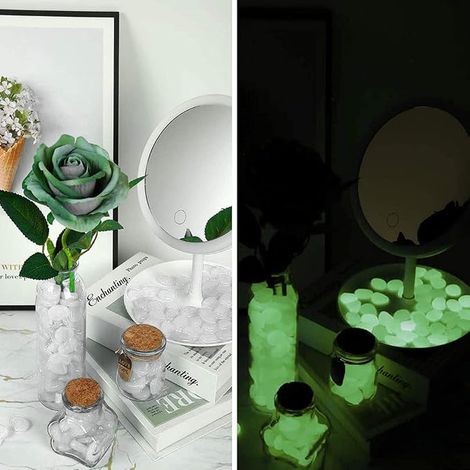Pierre Lumineuse, Galets phosphorescents pour Aquarium, Cailloux Artificiels Pierres, Décoratives dans la Nuit Extérieur Jardin Chemins Chambre d'enfant, Bleu (1/3)