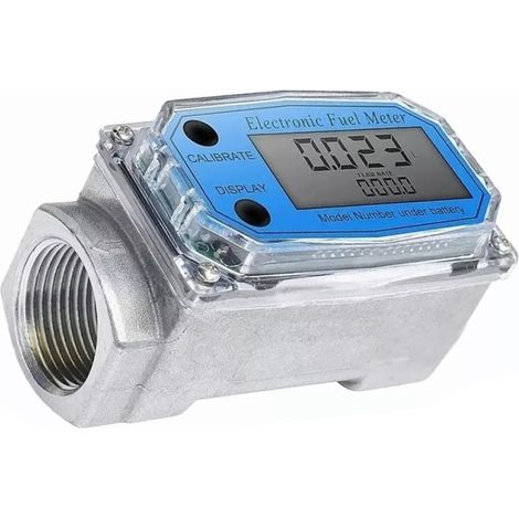 Débitmètre numérique LCD à turbine de 1 pouce, 10-100 l/min, précision ±1 %, pour diesel, essence, kérosène, méthanol et eau. (1/5)