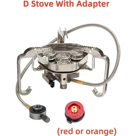 Réchaud de camping portable et pliable en acier inoxydable, coupe-vent et résistant aux intempéries. (1/4)