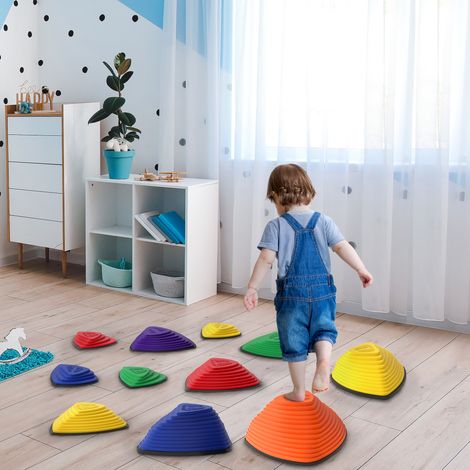 Ensemble de 11 pierres à marche, multicolores, empilables, pour intérieur et extérieur, design antidérapant