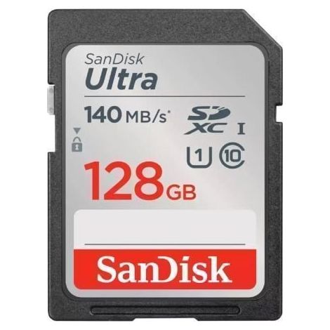 Tarjeta de Memoria SanDisk Ultra 128GB SD HC UHS-I - SDXC/ Clase 10/ 140MBs