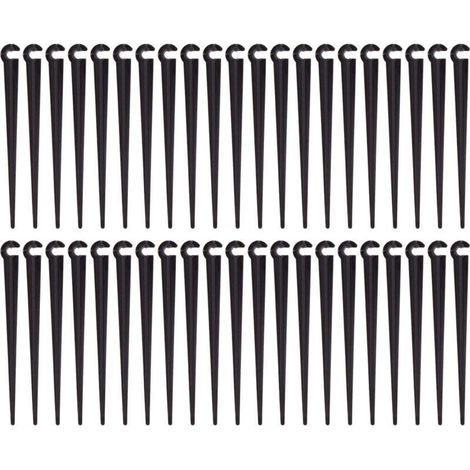 Piquets de Support de Tuyau d'irrigation Support Piquet de Tube Irrigation Goutte à Goutte Plastique Outil de Jardinage,Paquet de 100 (1/4)