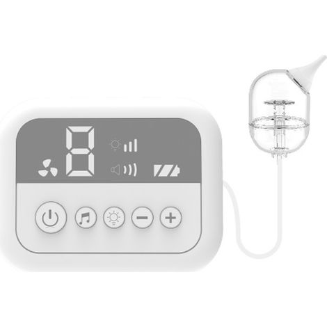 Aspirateur nasal Mouche-bébé électrique 9 forces d'aspiration Aspirateur à sécrétions nasales Aspirateur pour bébé rechargeable avec musique carré blanc (1/3)