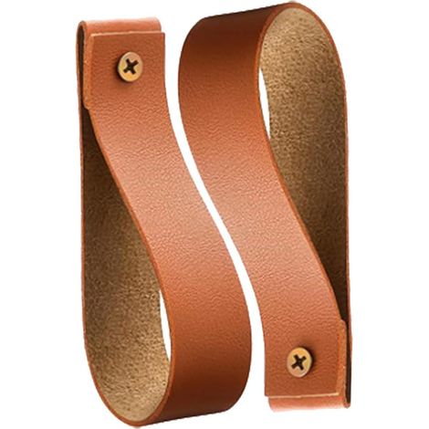 Crochets muraux style bohème, lot de 2, support suspension en similicuir marron foncé, crochet pour (1/5)