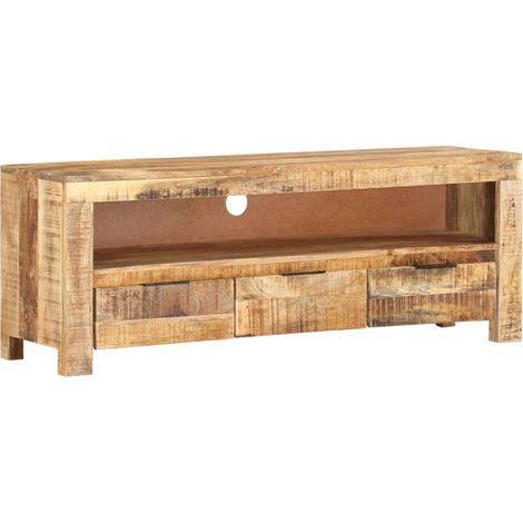 TV-Schrank 110x30x40 cm Raues Mangoholz