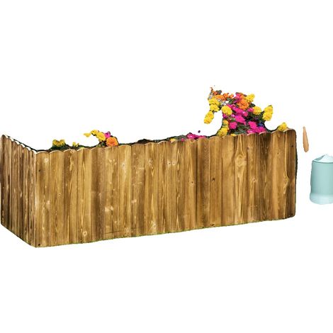 Macetero de madera de abeto, 120 cm de largo, 40 cm de ancho, 40 cm de alto, capacidad de carga 50 kg. (1/5)