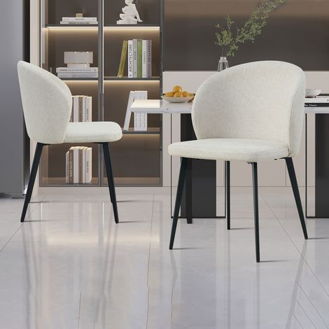 Lot de 2 chaises 51x55x80 cm en tissu beige - TOLED