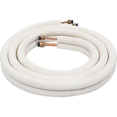 Ensemble de 3 tubes serpentins de climatiseur de 1/4 po et 3/8 po, fil de cuivre isolé, pièces de climatiseur R (1/2)