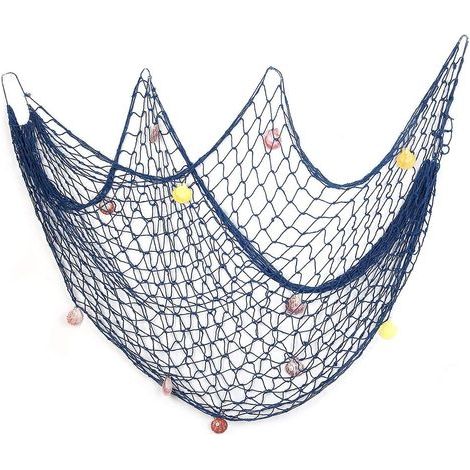 [JAMAIS UTILISÉ]Filet de pêche décoratif,Décoration murale Méditerranée Décorations de fête à thème de pirate plage (1/5)