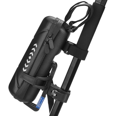 Sacoche de guidon rigide et entièrement étanche de 1 L pour trottinettes et vélos électriques  peut contenir une pompe à air et un antivol de frein à disque.