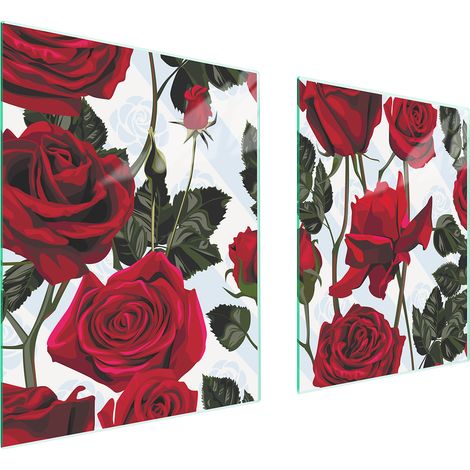 PIASTRA PROTETTIVA IN VETRO PER STUFA 85x52 ROSE (1/5)