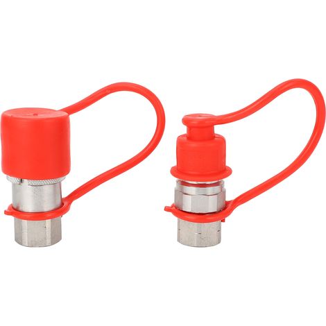 Raccords rapides hydrauliques à Face plate 3/8 pouces NPT, raccords de connexion avec couvercles pour pelle à haute pression, 2 pièces (1/5)