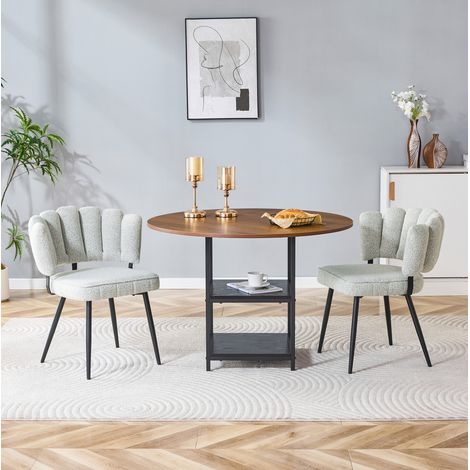 Ensemble table chaises rond 107 cm rangement OKMYHOME (1/5)