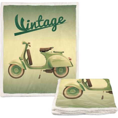 PLAID polaire couverture sherpa fantaisie HD VESPA VINTAGE