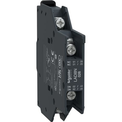 TeSys D bloc contacts auxiliaires latéraux 0F+2O cosses fermées SCHNEIDER LAD8N026 (1/3)