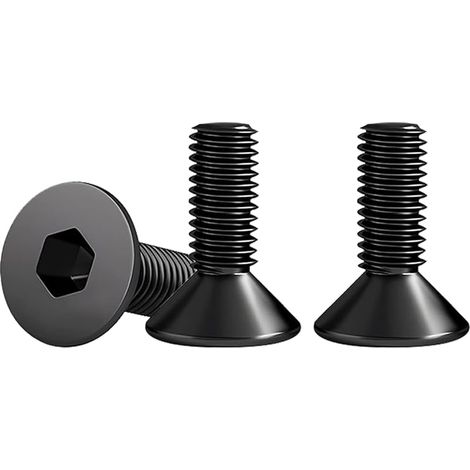 10 Pièces M8 X 16mm Vis à Tête Fraisée,à Six Pans Creux Noir en Acier Inoxydable A2 V2A Filetage Complet Norme DIN 7991 / ISO 10642 Vis Hexagonales (1/5)