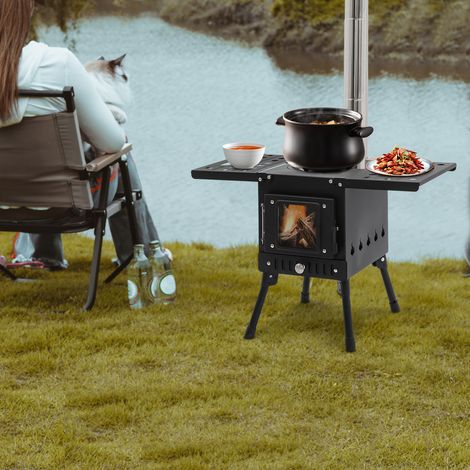 YISSALE – Poêle à bois pliable pour camping et plein air - Réchaud de tente portable multifonction - Idéal pour pêche, chasse, barbecue, bouillir de l'eau et cuisine en extérieur (1/5)