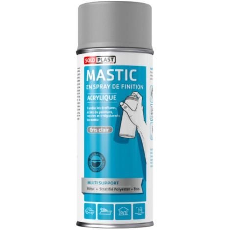 Soloplast – Mastic de fixation en aérosol 400ml – Séchage rapide – Pour surfaces lisses avant peinture – COV A+