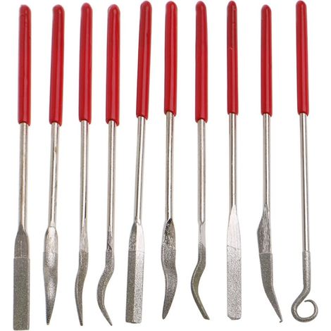 outils de bijoux, outils de loisirs pour miniatures, kit fabrication de bijoux, sculpture sur pierre, outils de modélisation (set de 10 limes Riffler) (1/5)