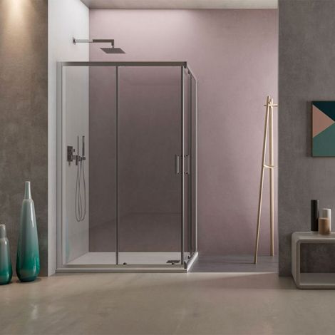 Box Doccia Angolare Style 90x120 cristallo 6 mm trasparente profilo cromato piatto (1/5)