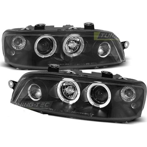 Paire de feux phares Fiat Punto 99-03 angel eyes noir-27361306 (1/2)