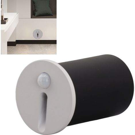 Éclairage d'escalier LED circulaire à détecteur de mouvement, étanche IP65, encastré, pour marches, angle de couloir, veilleuse. (1/5)