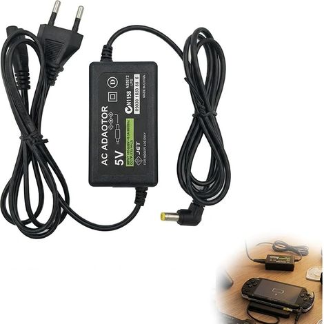 Chargeur Compatible avec Sony PSP 1000/2000/3000/Street, Charger Rechange pour PSP Charge Rapide 5V 2A, Adaptateur Secteur 1.8M Charge Rapide Compatible avec PSP