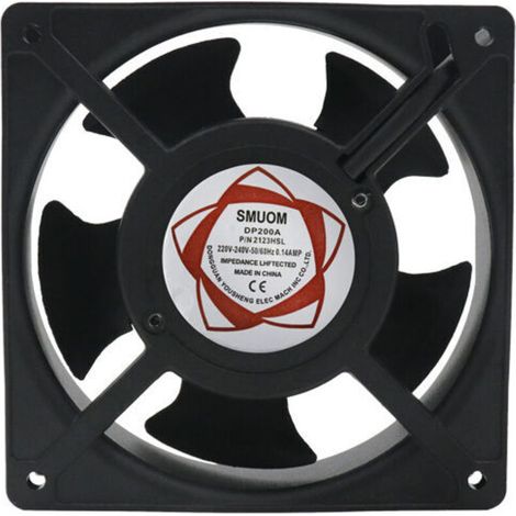 Axialventilator für Kassettenkamineinsätze, Hochtemperatur, mit Metallflügeln, leise und universell. 120 x 120 x 38 mm. - LKBD