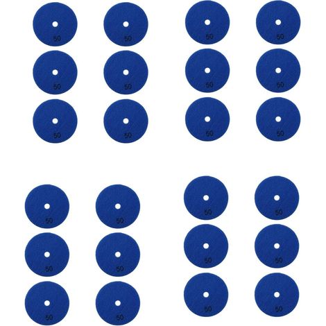24 Pcs 4 Pouces / 100 mm Grit 50 Diamant Pad de Polissage À Sec Marbre Résine Flexible Disque de Ponçage Pierre Céramique Pierre Disque de Polissage (1/5)