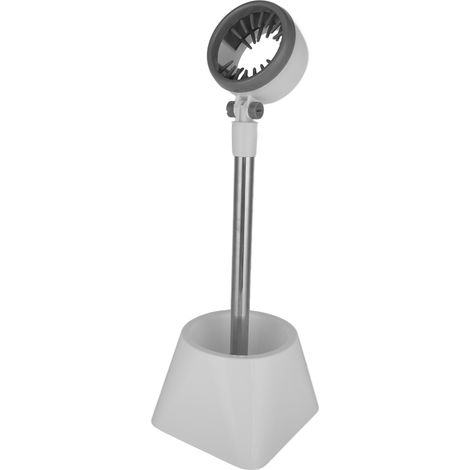 Sèche-cheveux Support Professionnel Acier Inoxydable ABS Angle Réglable Porte-Sèche-Cheveux pour Toilettage Animalier, Blanc sans Anneau en Forme de Fleur (1/5)
