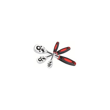 3-teiliger Schnellratschenschlüsselsatz mit 24 Zähnen (1/4", 3/8", 1/2") - Ideal für Heimwerker und Hobby-Autoreparateure - Crezuo (1/4)