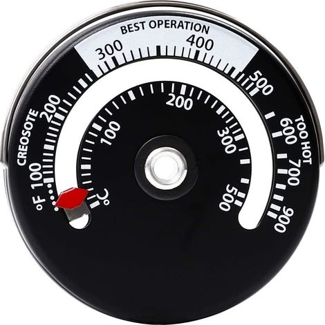 Kaminthermometer, hohles Kaminventilator-Thermometer, magnetisches Zifferblatt, Mehrstoff-Magnetthermometer für Holzofen