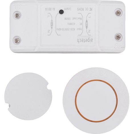 Interrupteur intelligent sans fil 433 MHz, 3 modes de fonctionnement, télécommande sans fil, interrupteur RF sans fil pour appareils électroménagers, jaune (1/5)