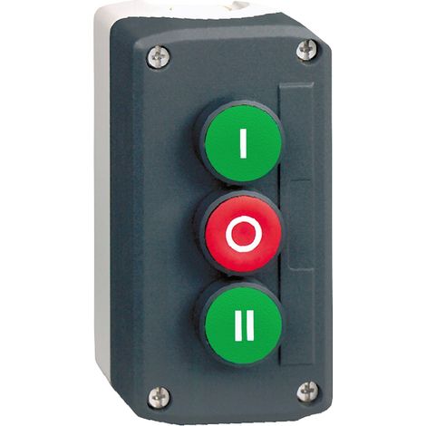 Harmony boite 3 boutons poussoirs diam. 22 vert /rouge /vert SCHNEIDER XALD339 (1/2)