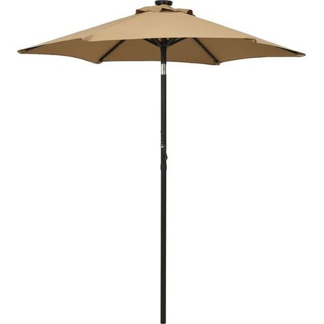 Paravent de jardin avec éclairage LED, gris-brun, 200 x 211 cm, aluminium (1/5)