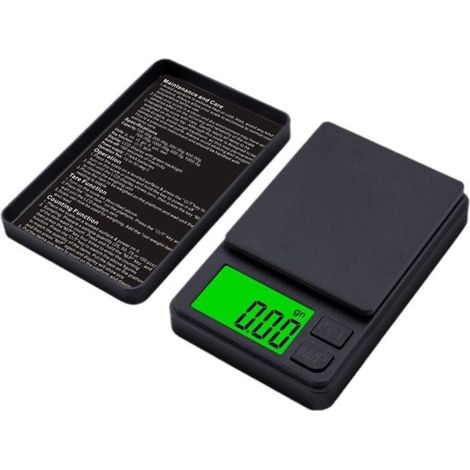 Bilancia tascabile digitale 1000 g x 0,01 g, bilancia portatile di precisione per gioielli con copertura protettiva, tara a 7 unità, per alimenti, cucina, caffè, batteria inclusa (1/4)