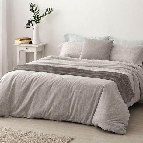 Housse de Couette en Flanelle pour lit de 90 cm Dimensions Disponibles Motif 575 Couleur Greige 90 x 190/200 cm (1/5)